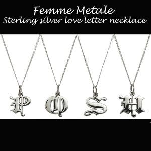 Femme Metale Sterling Silver Initial Necklaces